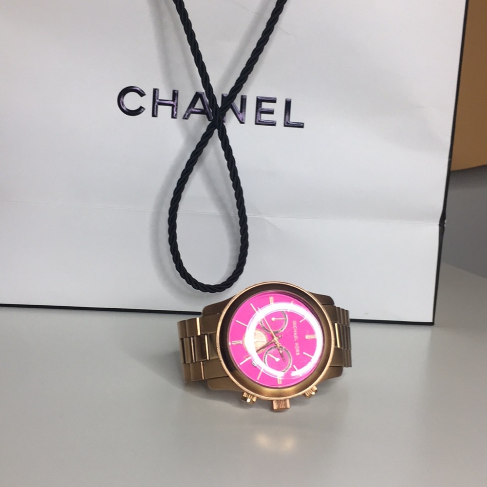MICHAEL KORS BIGFACE ROSE GOLD/ PINK WATCH